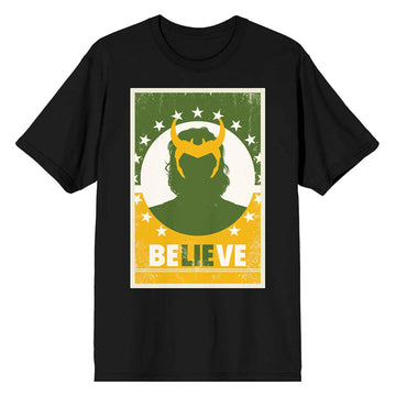 Loki Believe Black Unisex Short Sleeve Graphic T-shirt - BUCKET POPCORN